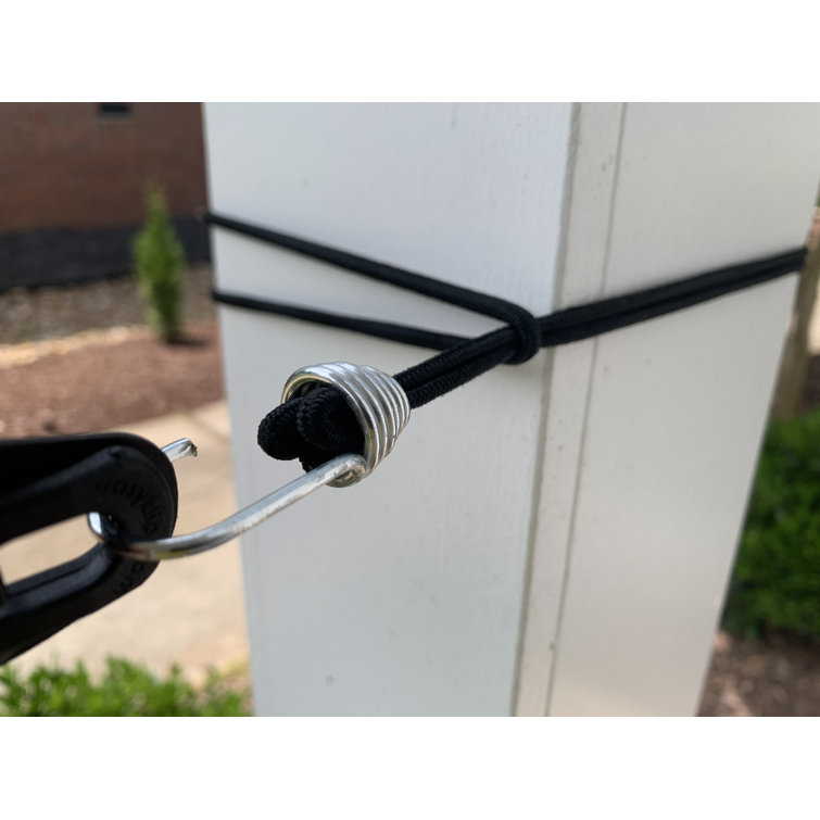 Easyklip 8 In Black Loop Bungee Cord With Stainless Steel Hook 4 Pack